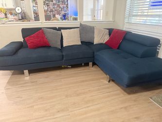 Dark blue L shape sofa