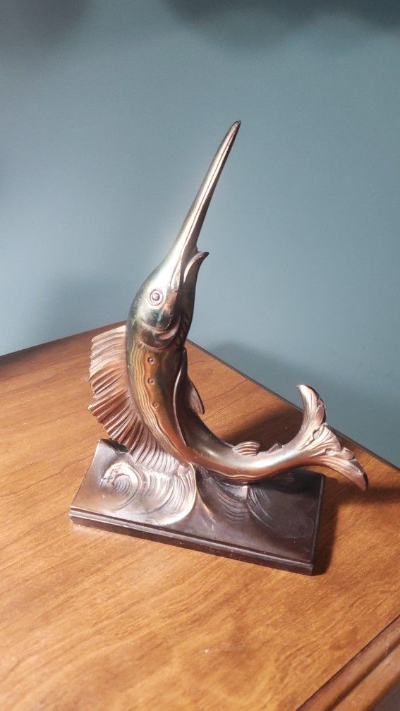 Metal Swordfish Art, Statue Vintage
