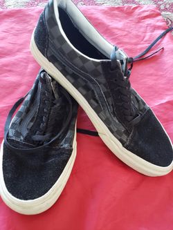Black Checkered Vans Size 11