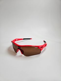 Red Frame and Brown Lens Men's Outdoor Fishing Sports  Glasses  UV Protection  Athletic Sunglasses