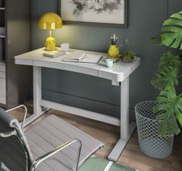 Computer table. Twin Star Home 47" Ashford™ Adjustable Height Desk, Light Silver