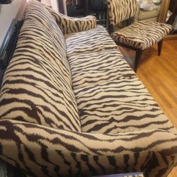 Zebra Sofa & Chair Duo _ Unique and Comfy