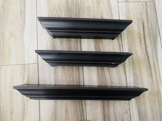 3 Piece Dark brown Wall shelf’s