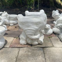 Concrete Elephant Pot