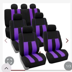BLACK AND PURPLE CAR SEAT COVER 