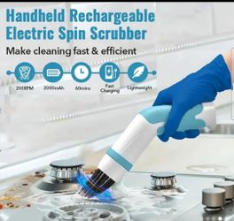 Lightweight Portable  Waterproof Electric Spin Scrubber, Rechargeable NEW