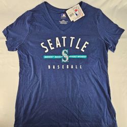 Seattle Mariners Women's Glitter "S" V-Neck Shirt S, M, L