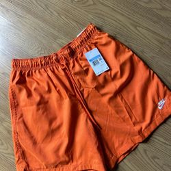 Men Orange Nike Knee Length Shorts Size Medium