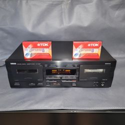 Yamaha Cassette Tape Dual Deck Auto Reverse  Player KX-V321 Excellent Condition 