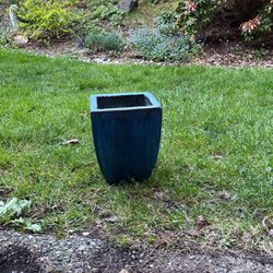 Blue Outdoor Ceramic Planter Flower Pot