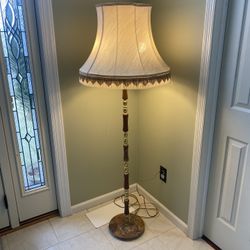 Antique Marble Base Floor Lamp  