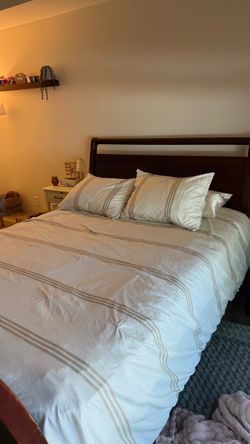 Dark wood bed frame