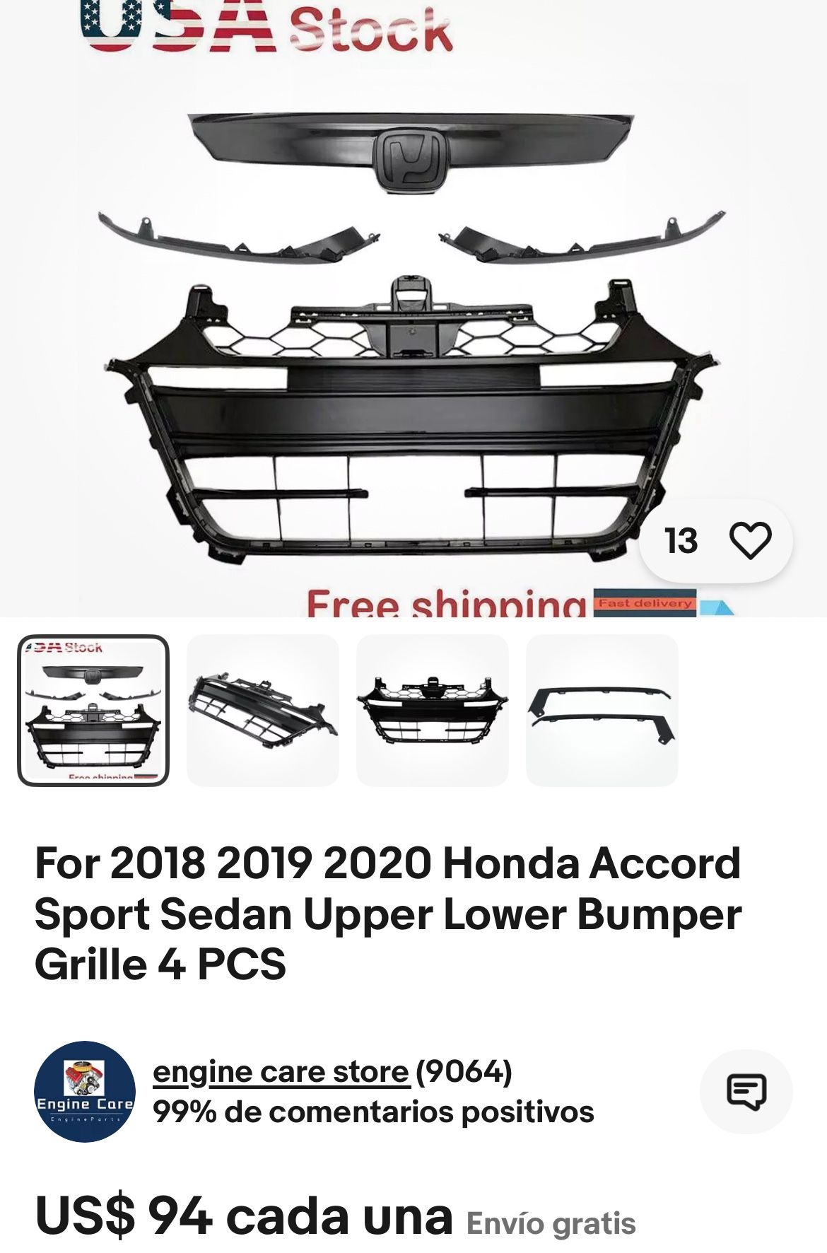 Grille Honda Accord 18-20