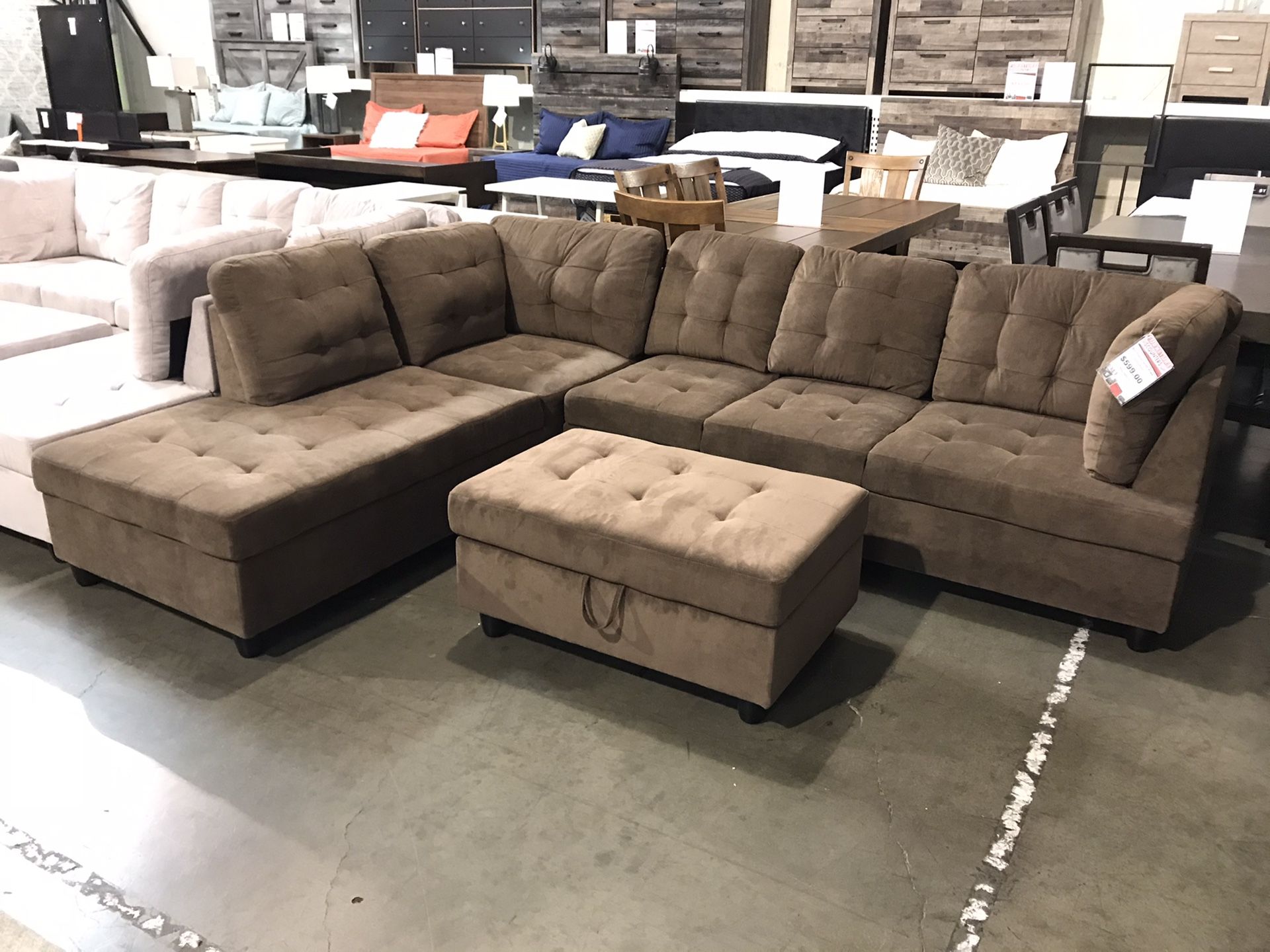 Sectional with Free Ottoman