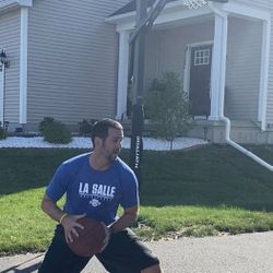 Goaliath 54 inch in ground basketball hoop, adjustable basketball court 