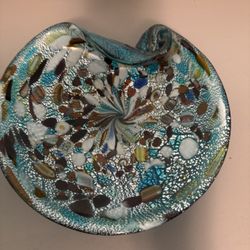 Colorful Murano Art Glass Bowl.