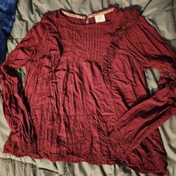 Maroon Ruffle Top (Size L)