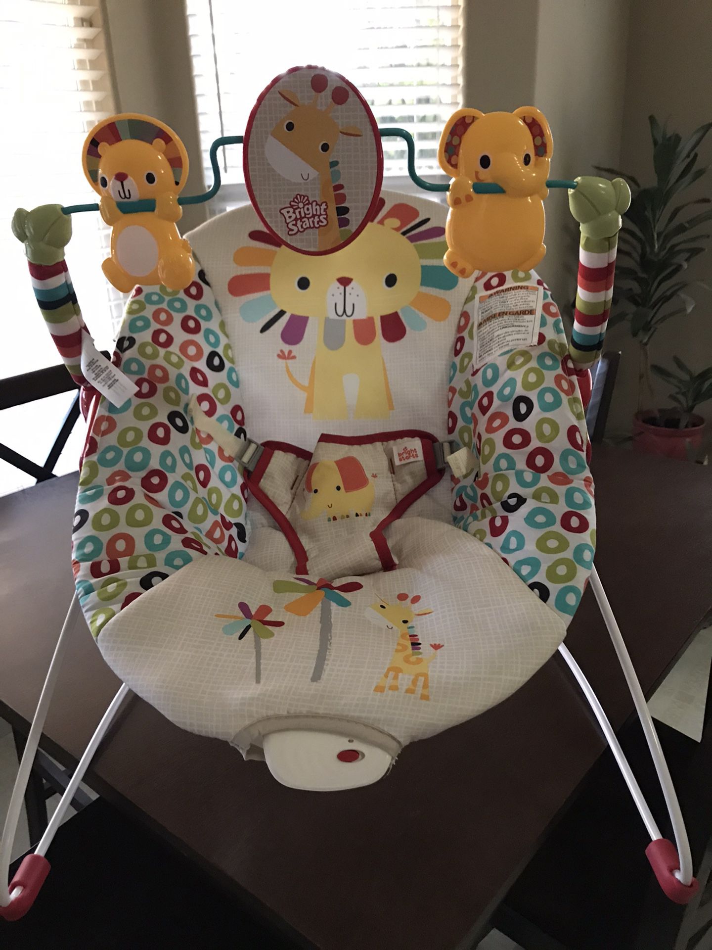 Bouncy seat with vibration, only used 2 times. 1 pack of size 1 diapers (46)