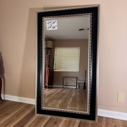 Beautiful Large Large Black Silver Ornate Big Wall Mirror