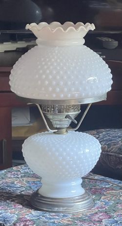 Antique Vintage Hobnail White Lantern Lamp