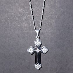 20-inch 925 Sterling Silver Necklace And Cross Charm 