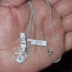 Cadena y corazon plata 925