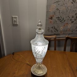 Cut Glass Lamp Made In Poland 