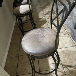 3 Iron Bar Stools