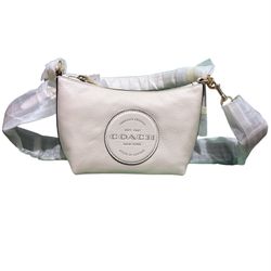 Coach Dempsey Shoulder Bag Chalk Pebble Leather Coach Patch C2829 NWT
