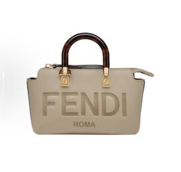 FENDI Logo zipper opening and closing calfskin Boston bag hand-held one-shoulder cross-body bag(66)38