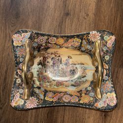 Gorgeous Antique Royal Satsuma handled serving bowl