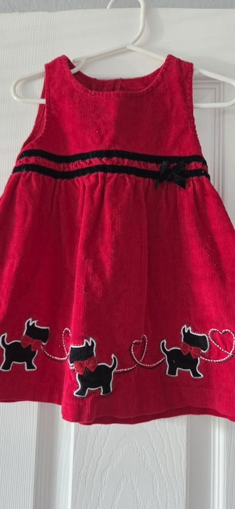 Christmas Dog Girl Dress - Size 18 Months