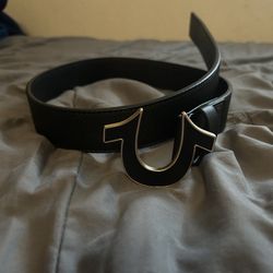 True Religion Belt and Purple Jeans