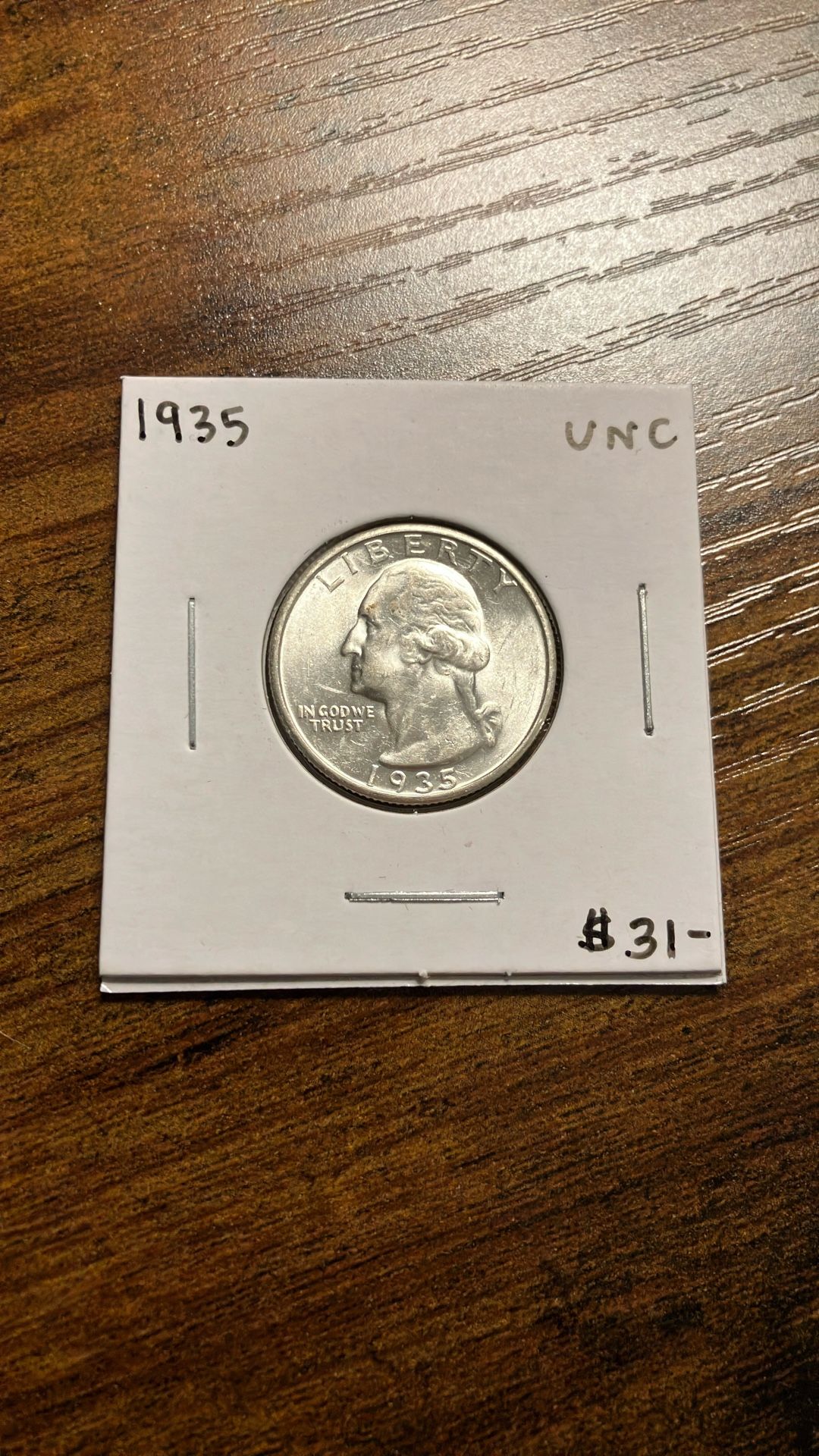 1935 UNC Washington Silver Quarter