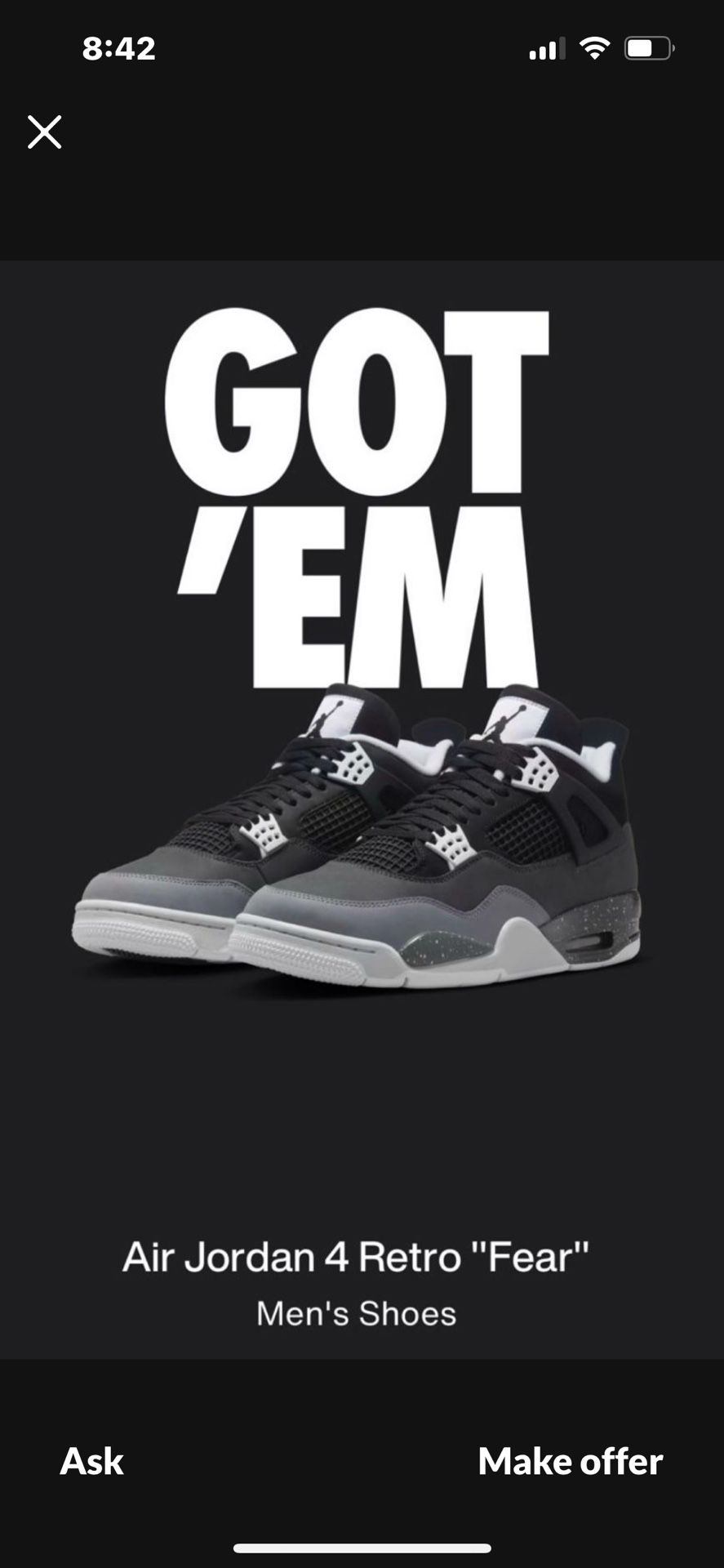 Air Jordan Retro Fear