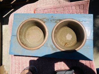Puppy WOODEN FOOD WATER tray!!