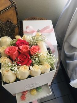 Rose and chocolate box