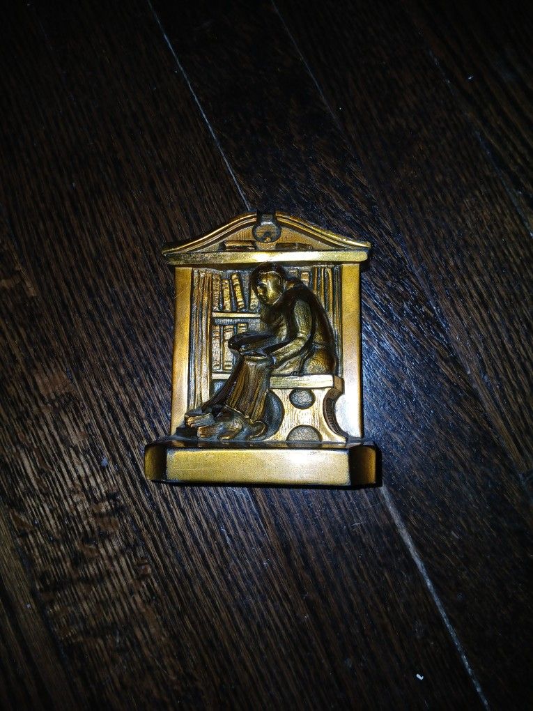 Antique Bronze Bookend 1922