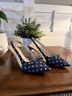 Polka Dot Slingback Heels