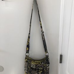 Vera Bradley Crossbody Hipster Bag Black White Yellow Gray Retired "Baroque"