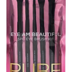 Pure Beauty Works Eye Am Beautiful 5pc Eye Brush Kit Premium Synthetic Bristles Blending Brush Eyeshadow Brush Precision 