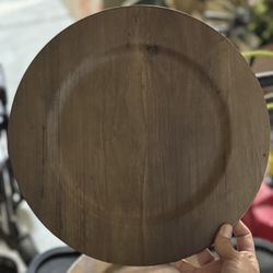 Charger Plates - 13” Metal Rustic Wood Grain, Qty 250
