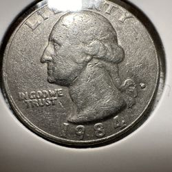 1984 -D Washington Quarter Error Filled D Mint Mark