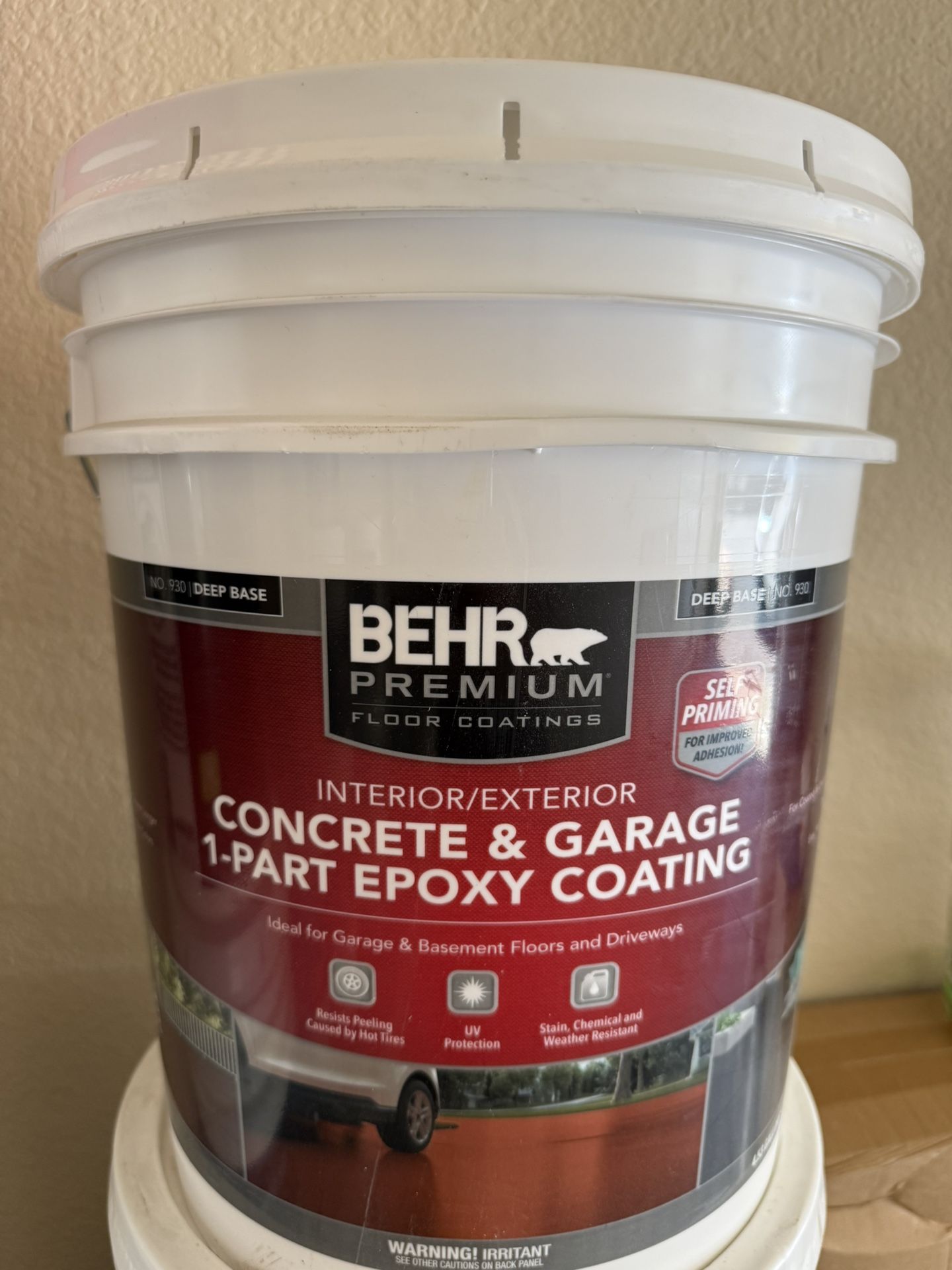 BEHR PREMIUM 5 gal. Deep Base Self-Priming 1 Part Epoxy Interior/Exterior Concrete and Garage Floor Paint