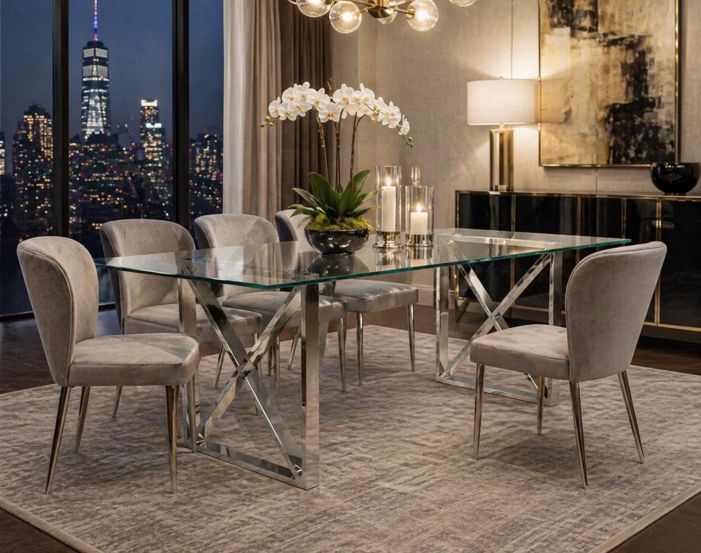 CHROME DINING TABLE FOR SALE! 63β