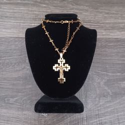 Gold Toned Cross Pendant