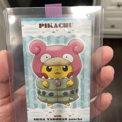 Poncho Wearing Pikachu Slowbro Business Card Promo