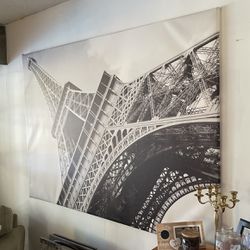 HUGE Eiffel Tower Black & White Canvas 