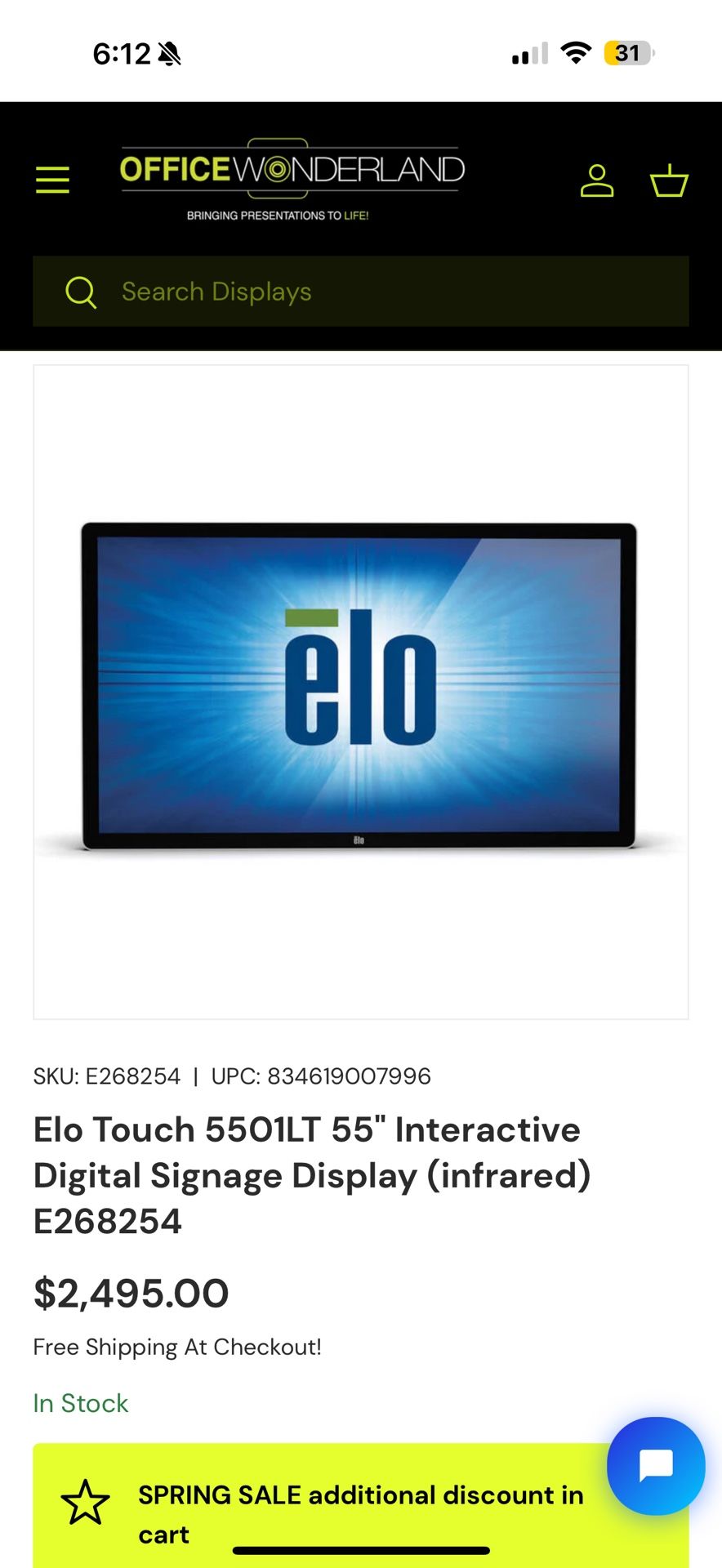 🔥 55” Elo Touchscreen Interactive Display — BRAND NEW — $900 🔥