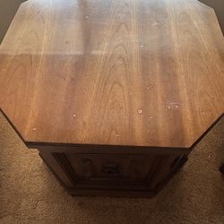 Real Wood Octagon End Table